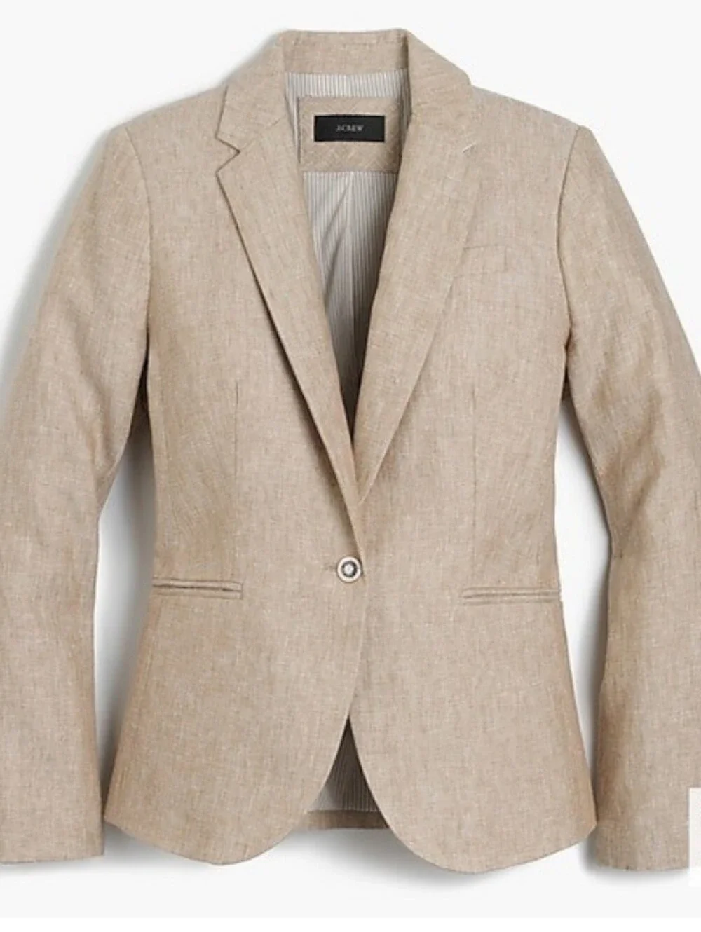 J.Crew Campbell Linen Blazer in a neutral beige or flax color Sz 6